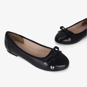 Giày Búp Bê Hạnh Dung Nơ Nút Mạ Vàng