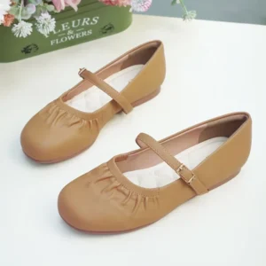 Giày búp bê DILY thiết kế mũi tròn phối chun êm chân, đế thấp 3cm DL0596