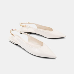 Giày Búp Bê Slingback Phối Dây Xích