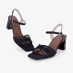 Sandal Cao Gót Nơ Quai Mảnh