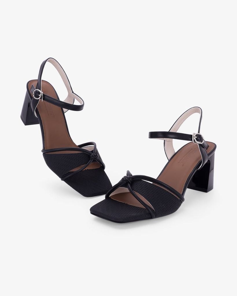 Sandal Cao Gót Nơ Quai Mảnh